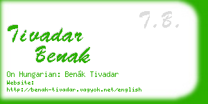 tivadar benak business card